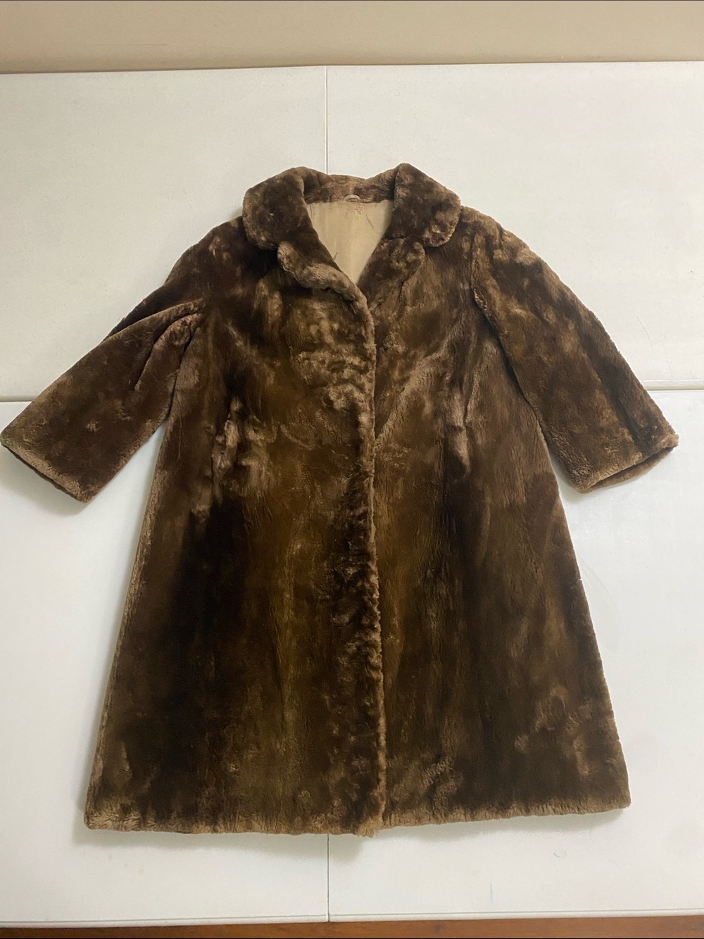 Luxurious Vintage Sheared Beaver Fur Pea Coat for Women by Stanley Walkers